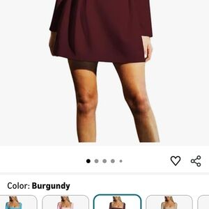 Chic Long Sleeve Burgundy Dress